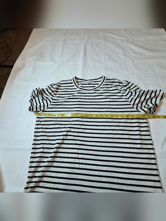 Kule Mister Black White Striped Cotton Tee Coastal Preppy Travel Size Medium - Picture 8 of 10